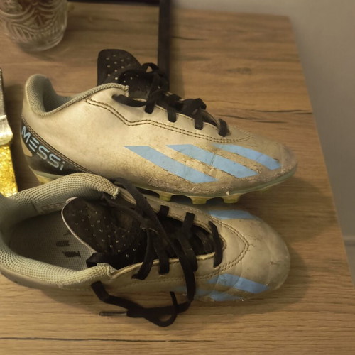 Adidas Athletic Football Shoes used, size 34, gray and blue