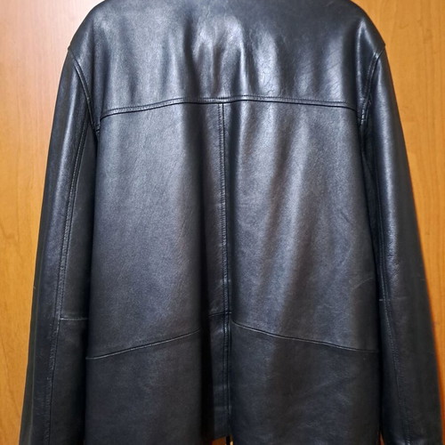 Vera Pelle leather coat used, men's black, size L