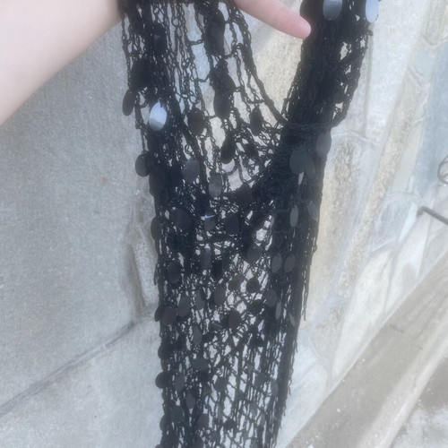 Decoro beach pareo with fringes, black, new