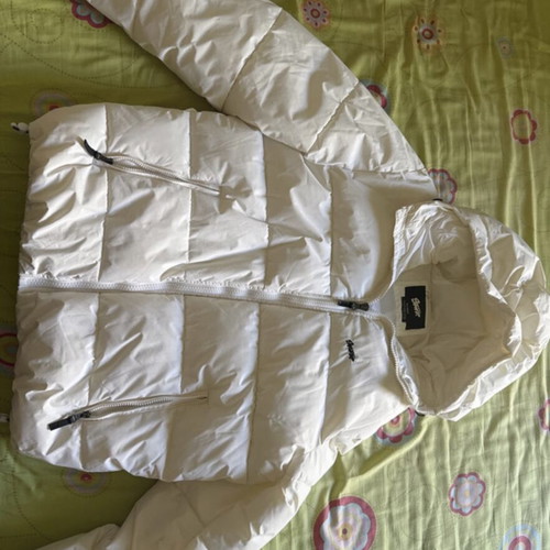 STWD Puffer Jacket, white, size L, Pull & Bear