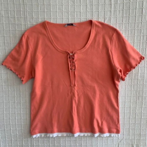 Harmony XL sleepwear top used, white and orange