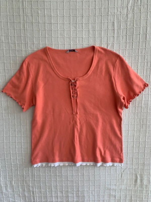 Harmony XL sleepwear top used, white and orange