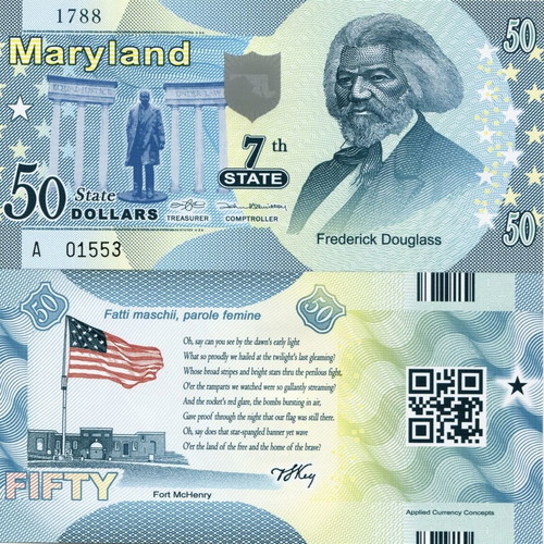 Αμερική 50 Dollars 2014 7th State Douglass Polymer fantasy καινούργιο