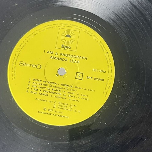 Amanda Lear I Am a Photograph LP 1977 Greek pressing used