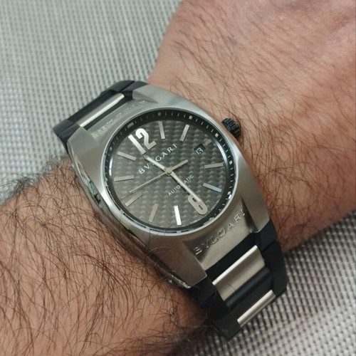 Bvlgari Ergon Automatic men's watch restored, black and silver