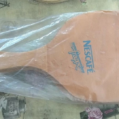 Wooden beach paddle 41cm with black handle new