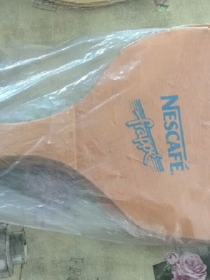 Wooden beach paddle 41cm with black handle new