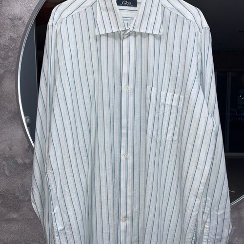 Men's shirt XL like new, white with green stripes