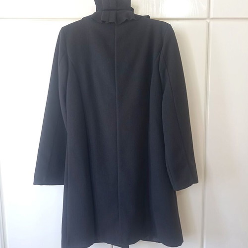 Black women's coat with flowers like new, made in Italy
