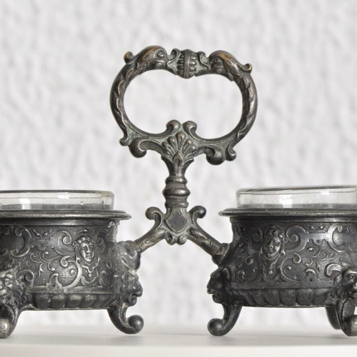 WMF antique cruet for spices used (salt - pepper)