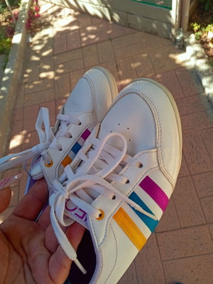 Adidas Neo Cloudfoam ballerina size 40.5 like new, white multicolor