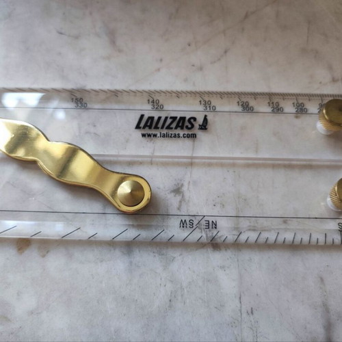 Lalizas authentic nautical parallel ruler with case