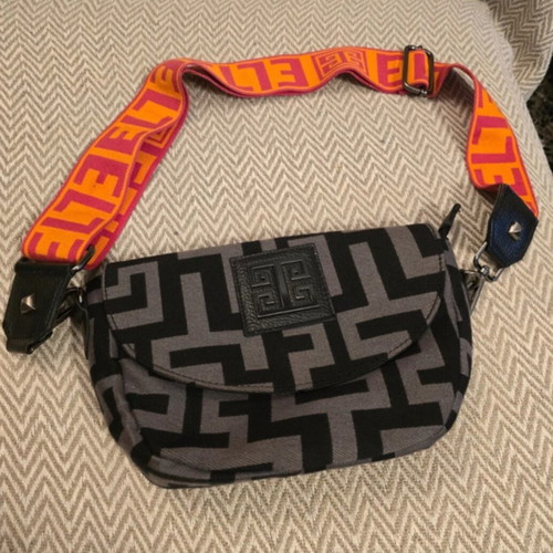 El Crossbody Bag used with geometric monogram and colorful strap