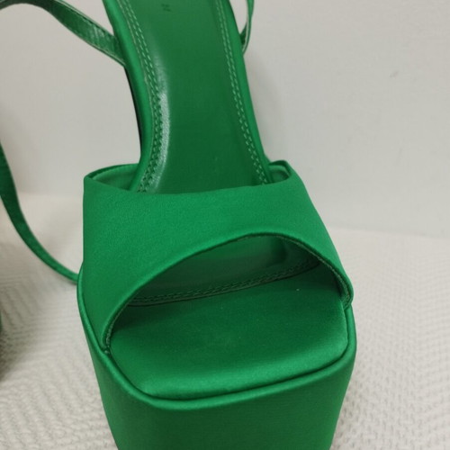 Asos satin platform sandals size 37 like new, green