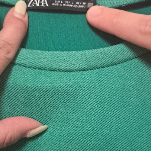 Zara dress new, green with gold buttons