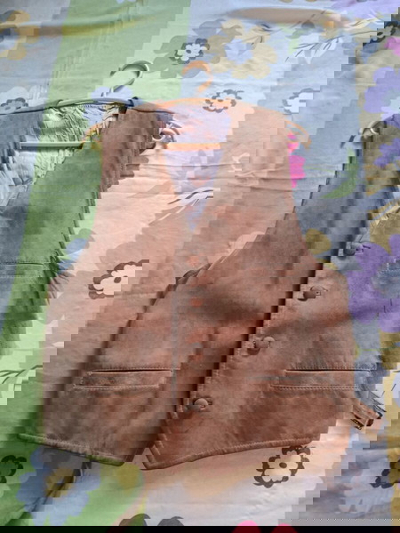 Δερμάτινο Suede γνήσιο γιλέκο (οχι δερματίνη)