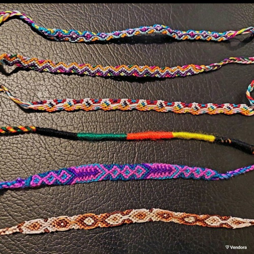 Boho macrame bracelets set of 12 new, 28 cm length