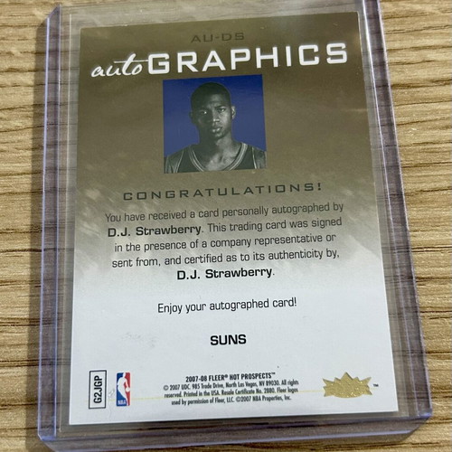 DJ Strawberry Phoenix Suns NBA Fleer 2007-08 autograph card like new Olympiacos