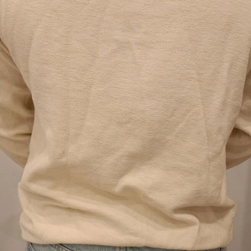 Unisex Stüssy cream mock neck sweatshirt used with embroidered logo