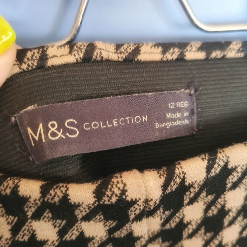 High-waisted houndstooth pants M&S Marks and Spencer like new