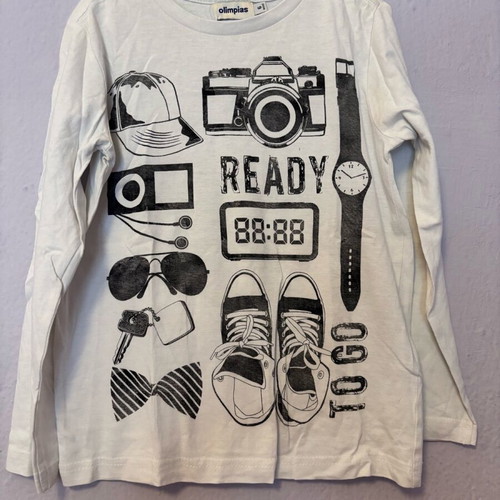 Boys' long-sleeve shirt No6 used, white