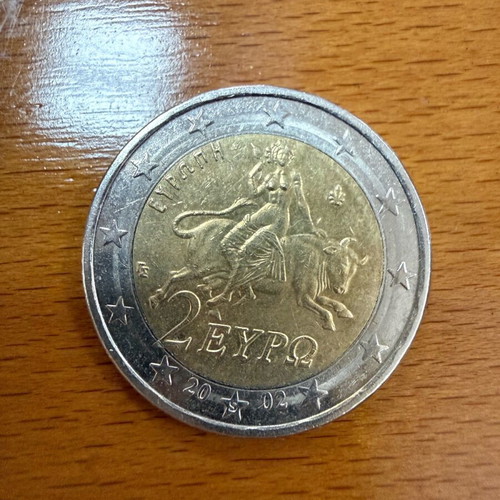 2€ Europe collectible coin like new with cutting errors 2002