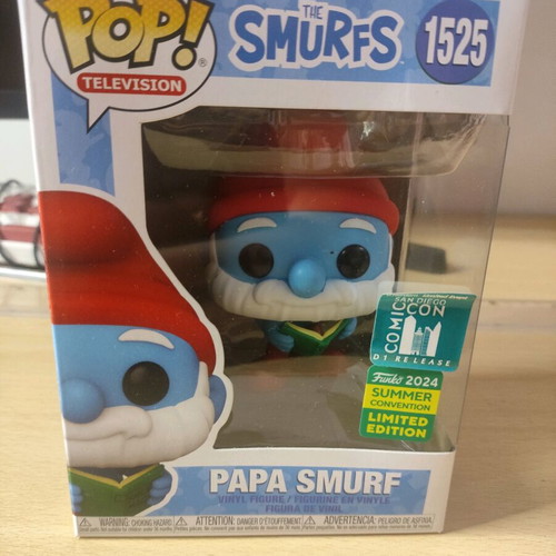 Papa Smurf Funko Pop D1 Release used with day one sticker