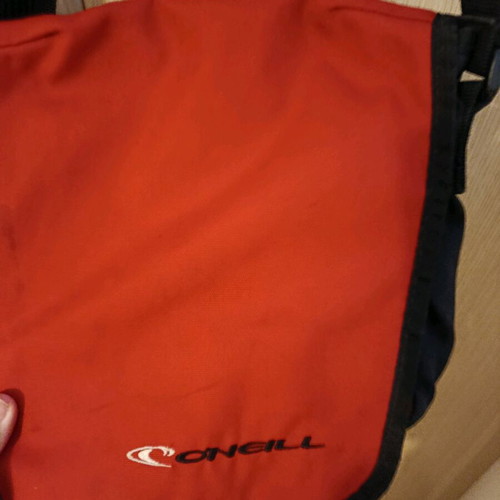 O'Neill crossbody bag used red with scratch and zipper pocket