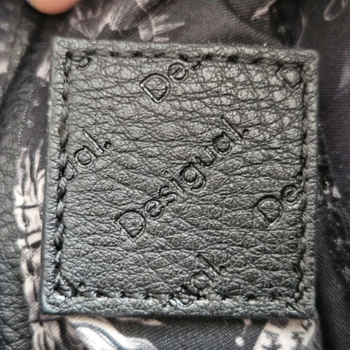 Desigual black crossbody bag with chain strap and mini wallet