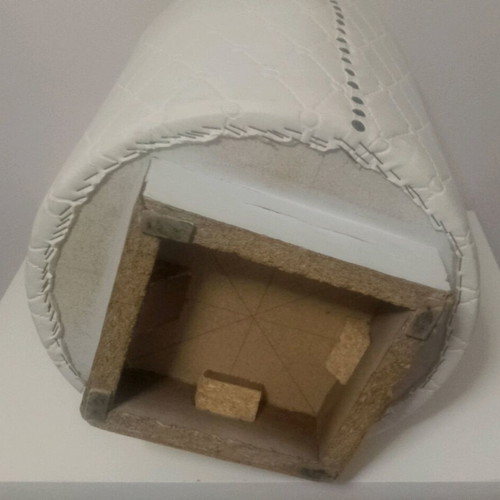 White stool used 45x35 cm with MDF frame and elastic seat