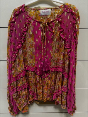 Miss June shirt like new, pink multicolor, size M