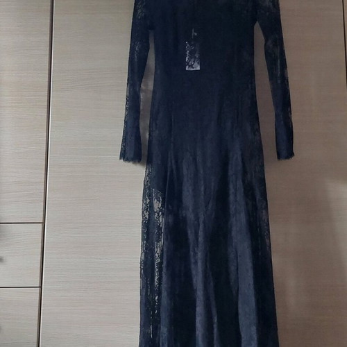 MNG black maxi lace dress new size Small