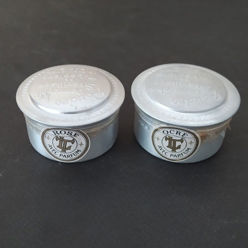 T.Leclerc vintage powder boxes set of 2 sealed from 1930s