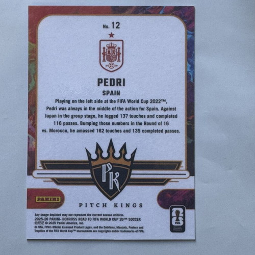 Pedri /199 Pitch Kings card new