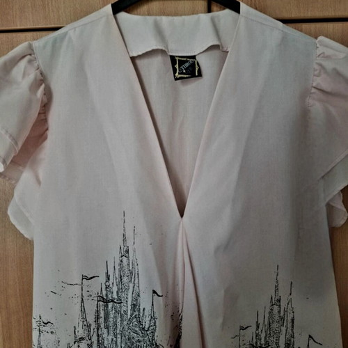 C-Throu dress in soft pink like new with embossed designs