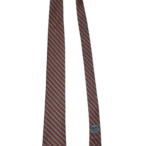 Hermes multicolor silk tie used