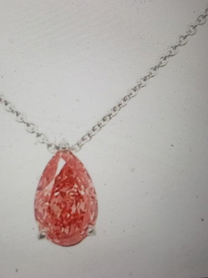 14 kt gold pendant with 1.12 ct fancy vivid pink lab created diamond
