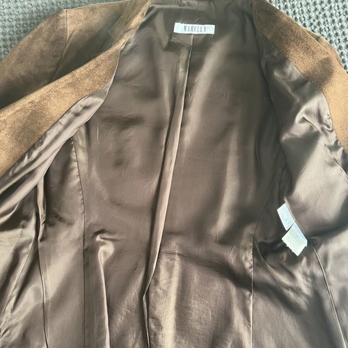 Marella brown castor leather jacket used, size small