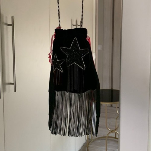 Studio 83 pouch new crossbody with velvet and embroidered stars