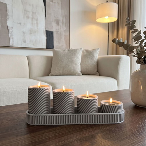 Tealight candle set with 12 soy candles Baby Powder and White Musk