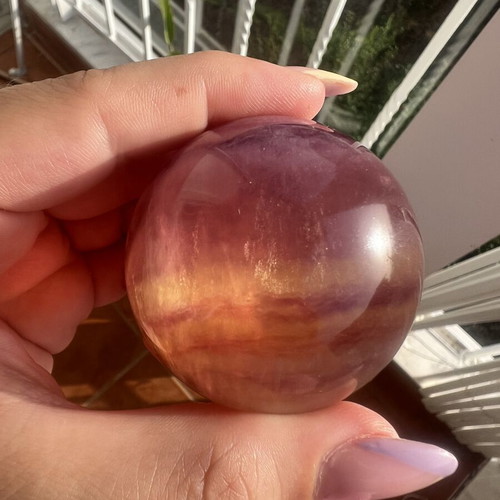 Rainbow Fluorite Crystal Sphere new, high quality 191gr