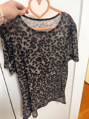 Shein transparent blouse new, fits medium large, black and brown
