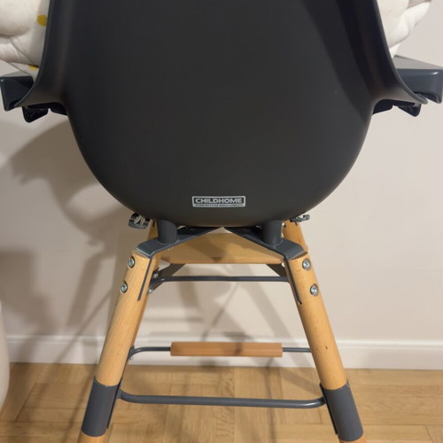 Childhome EVOLU 2 Natural Anthracite 2 in1 highchair with bumper like new