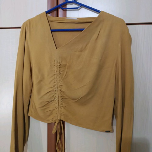 Toi&Moi blouse large yellow like new with side zipper
