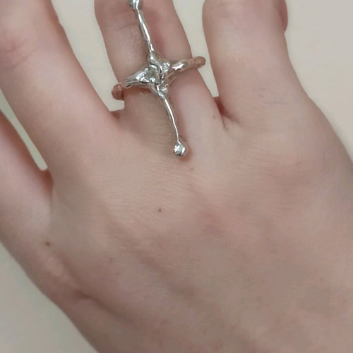 Silver 925 cross-shaped ring new