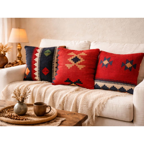 Vintage kilim pillowcases set of 3 pieces 50x50, new, handmade