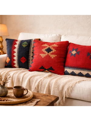 Vintage kilim pillowcases set of 3 pieces 50x50, new, handmade