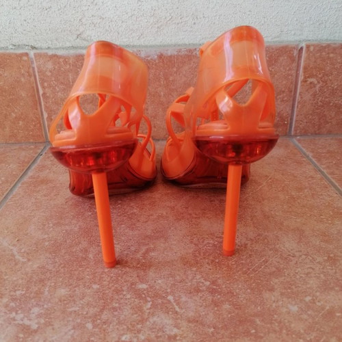 Melissa x Jean Paul Gaultier orange stiletto sandals new
