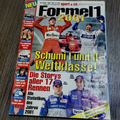 Michael Schumacher Formula 1 Posters and 2001 German Magazine like new