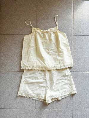 Zara summer pajama set used, yellow, size 13-14